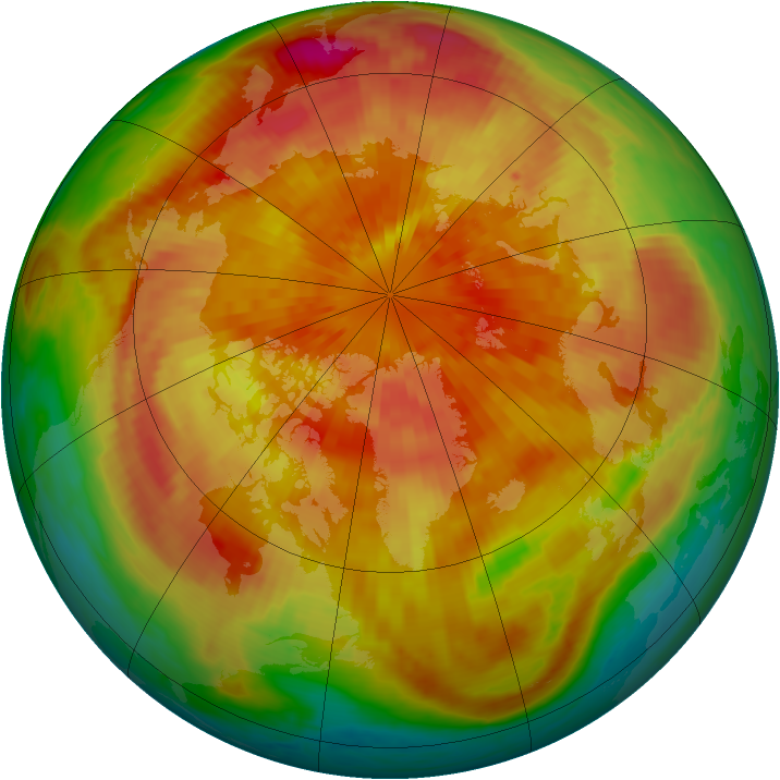 Arctic ozone map for 22 March 2001